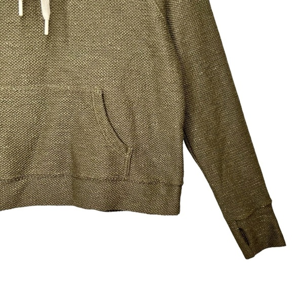 NEW Aerie Snowday Olive Green Mock Waffle Knit Women’s Hoodie Sweatshirt Sz S - Picture 5 of 11